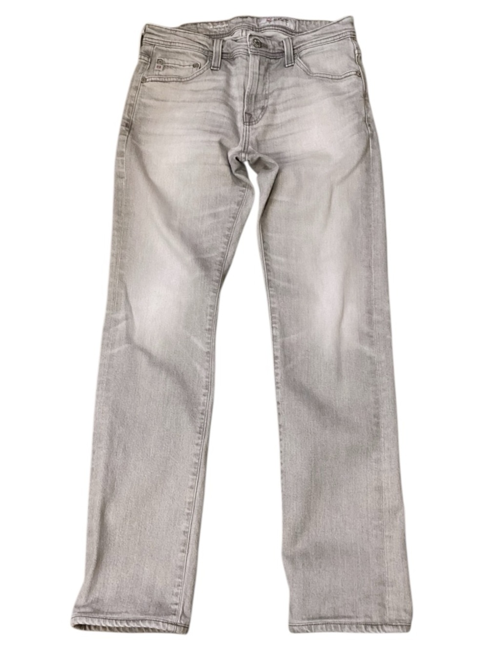 AG‎ Adriano Goldschmied Matchbox Jeans 29 Gray Slim Straight Stretch Denim